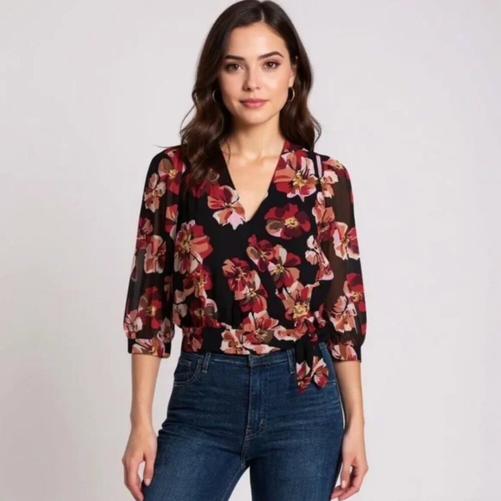 NWT Madewell Floral Wrap Top